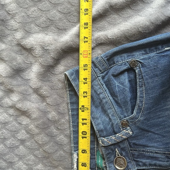 Wrangler Premium Patch Thick Stitch Western Rodeo Blue Denim Jeans Womens 5/6X34 - Picture 6 of 11
